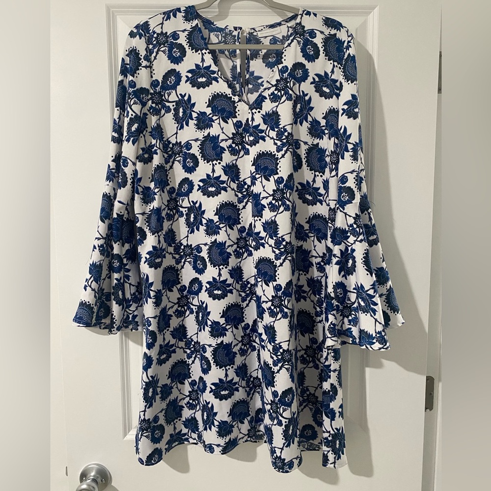 NY & Co. Blue and White Floral Dress